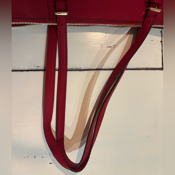 Michael Kors Red Jet Set Travel Tote - Picture 3 of 5